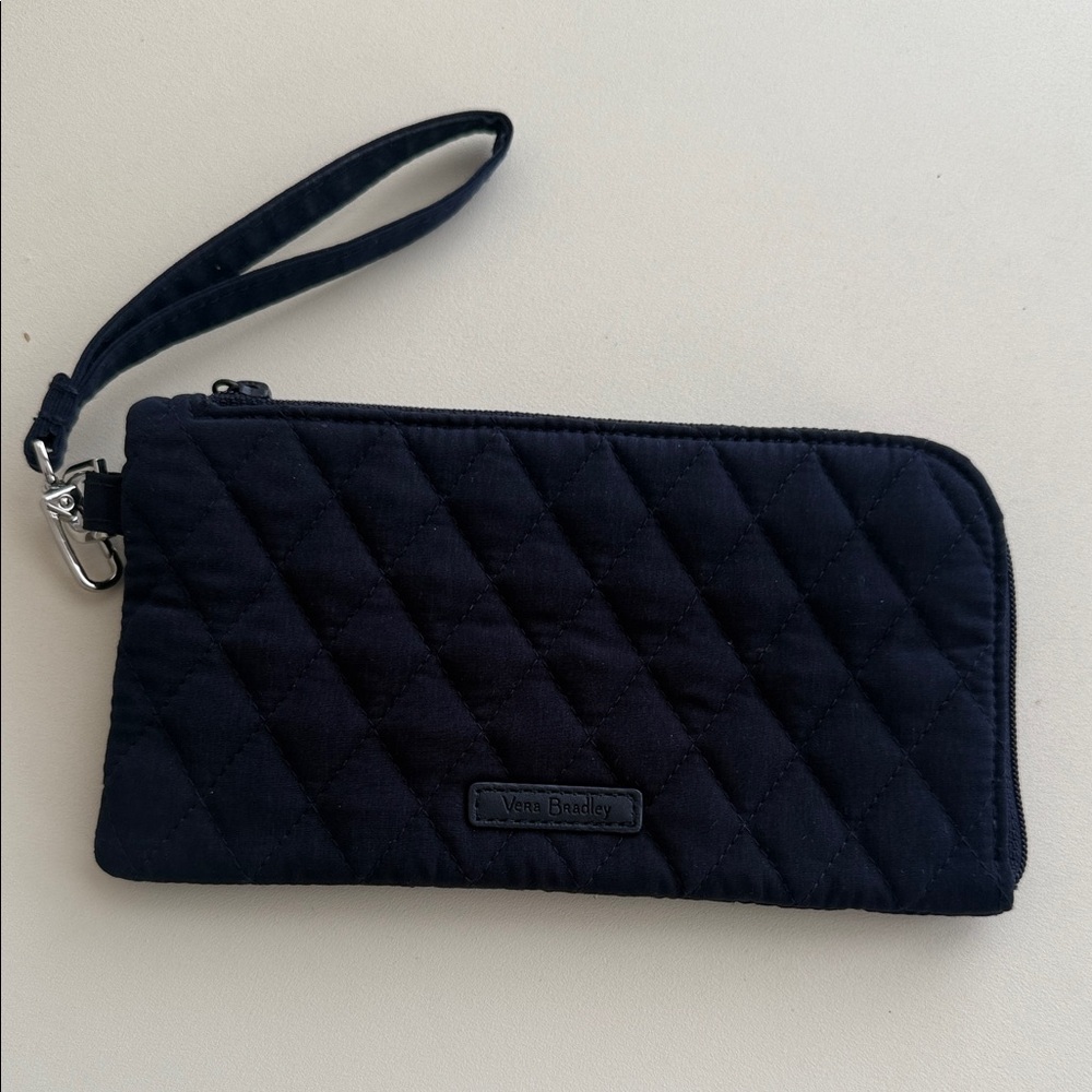 Vera Bradley Dark Blue/Navy Wristlet w/ Clear Pocket